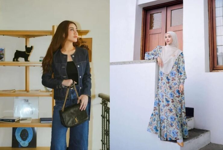 Kolase Foto Motif Floral dan Denim. (Foto: Instagram @aaliyah.massaid / @laudyacynthiabella)