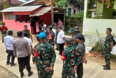 Tim Wasev Mabesad saat meninjau pelaksanaan program TMMD ke-126 di Desa Tonala, Kecamatan Telaga Biru, Kabupaten Gorontalo, Rabu (29/10/2025). (Foto : Dok. TNI)