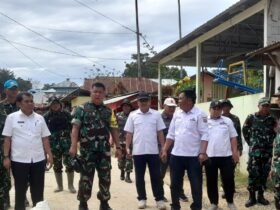 Tim Wasev Mabesad saat meninjau pelaksanaan program TMMD ke-126 di Desa Tonala, Kecamatan Telaga Biru, Kabupaten Gorontalo, Rabu (29/10/2025). (Foto : Dok. TNI)
